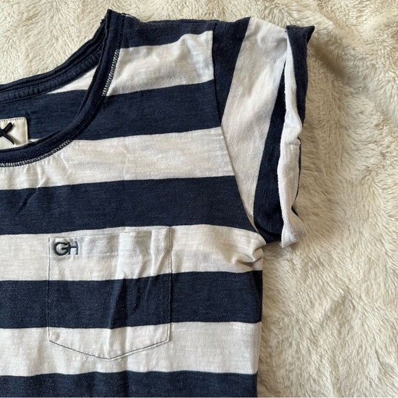 GILLY HICKS Striped Navy and White T-Shirt small - Picture 3 of 4